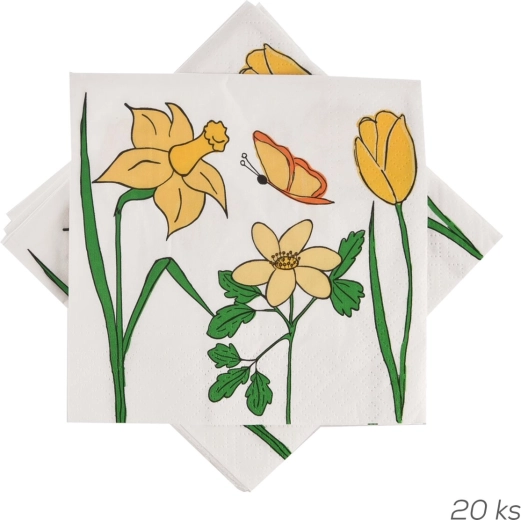 Servilletas de papel Prado primaveral 33 × 33 cm, 20 uds