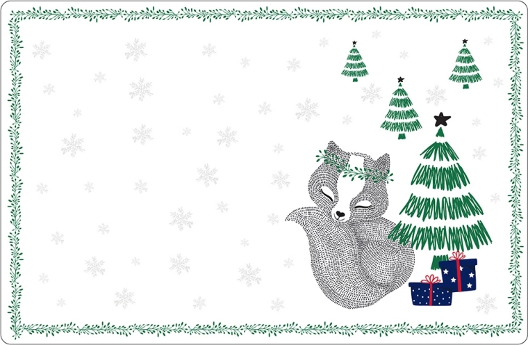 Mantel individual Winter Friends zorros 28 × 43 cm