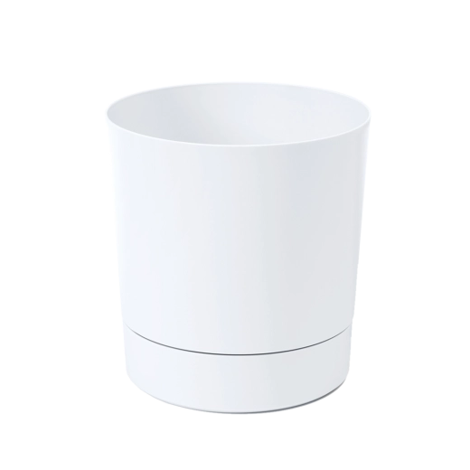 Maceta con plato Aura 22,5 cm blanca