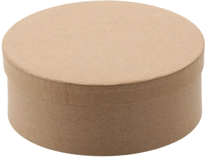 Caja de regalo redonda marrón 15 × 8 cm