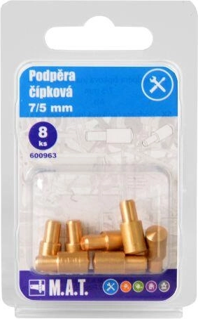 Soporte de estante tipo espiga 7/5 mm de latón (8 uds.)