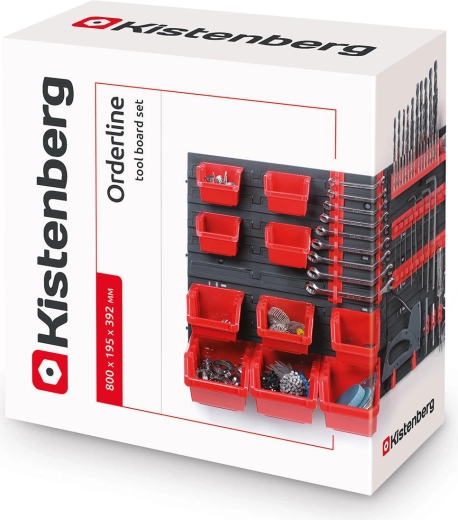 Organizador colgante para herramientas con 10 cajas ORDERLINE, 800 × 195 × 400 mm