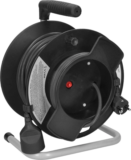 Cable alargador Solight en tambor 25 m, 1 toma, negro - 1 pieza