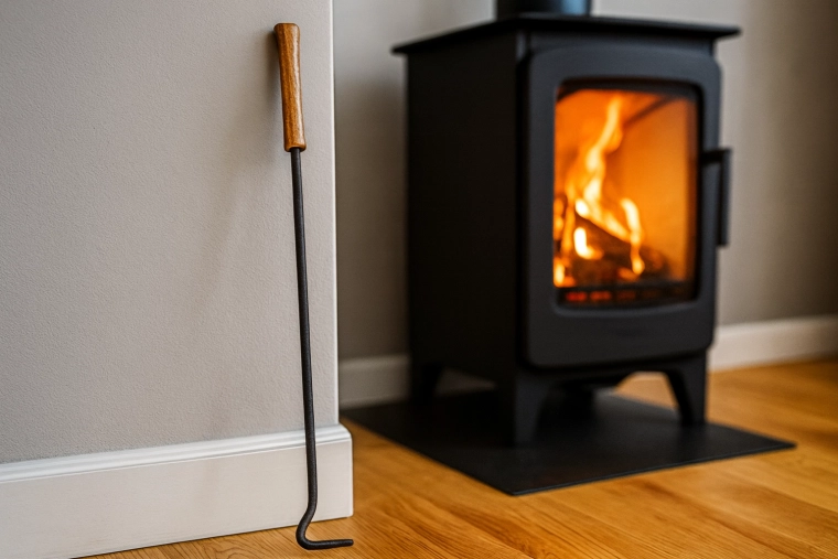 Práctico accesorio para la chimenea