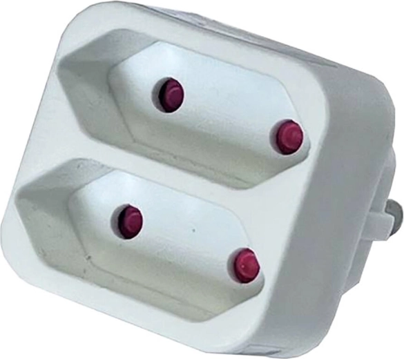 Ladrón de enchufe KONNOC 2× plano, 250 V, blanco