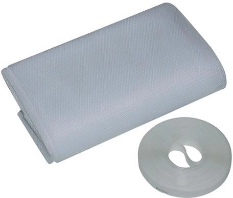 Mosquitera para ventana 150 × 130 cm, blanca, autoadhesiva con cierre de velcro