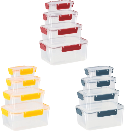 Set de recipientes para alimentos con tapa y cierre hermético Orion - 4 unidades