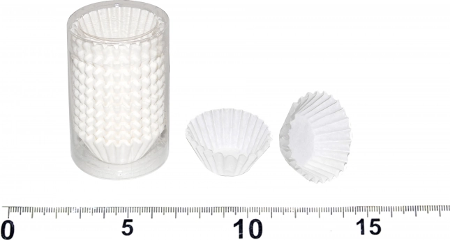 Cápsulas de papel para repostería blancas, 100 uds (diámetro 3 cm, altura 2,2 cm)