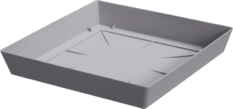 Plato de plástico para maceta LOFLY Square 16,5 cm – piedra gris