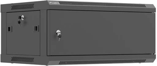 Armario rack mural 19" 4U 600 × 450 mm con puerta metálica, negro – LANBERG WF01 (flat pack)