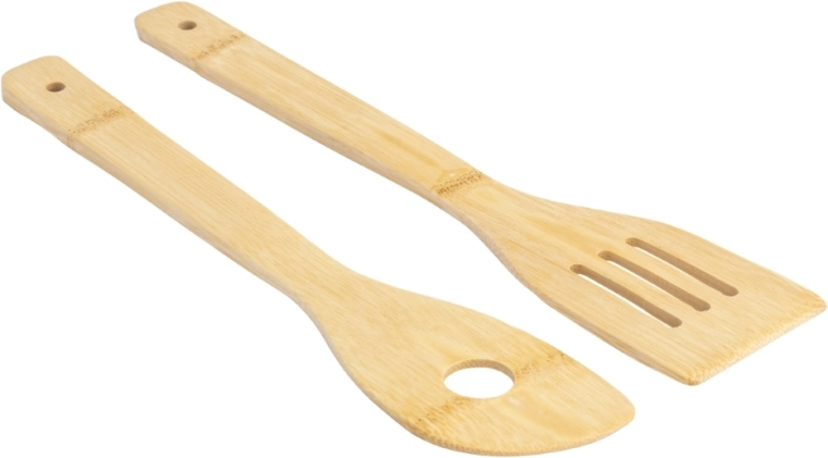 2× cubiertos de servir de bambú en el paquete