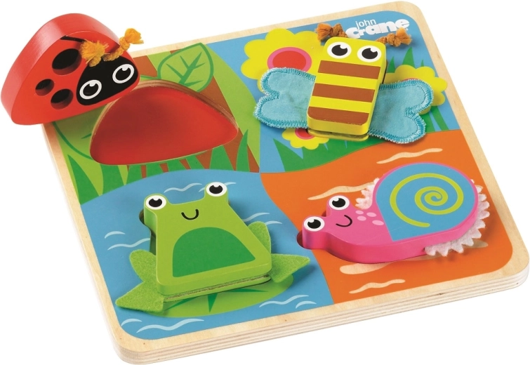 Tidlo puzzle sensorial de madera encajable pradera