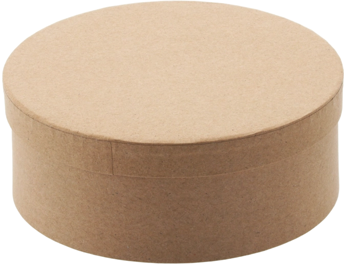 Caja de regalo redonda marrón 25 × 11 cm