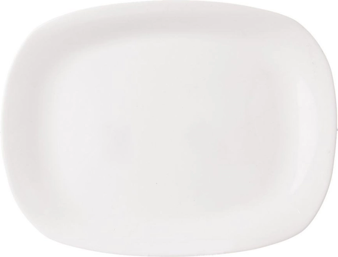 Plato de servir rectangular de vidrio blanco 28 × 21 cm