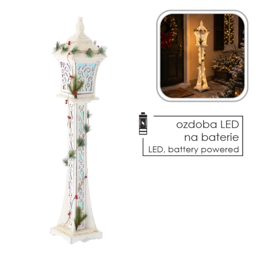 Farolillo LED navideño blanco 18 × 18 × 100 cm