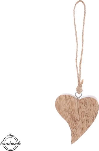 Corazón calado colgante de madera de mango