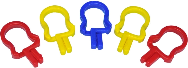 Anillas para paños Cocodrilo, mezcla de colores, 5 uds.
