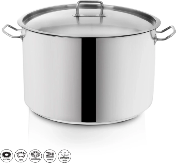 Olla de acero inoxidable Stock con tapa 30 l