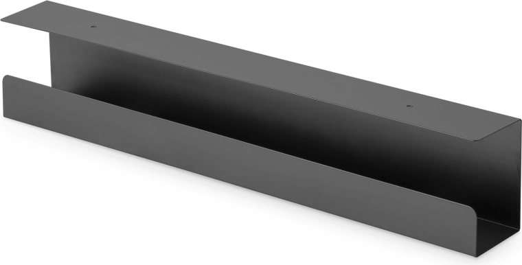 Canal de acero para cables bajo la mesa, 60 cm, negro