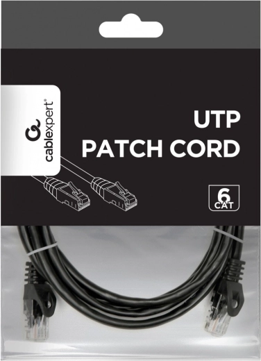Cable de red de conexión Cat 6 UTP de 2 m negro