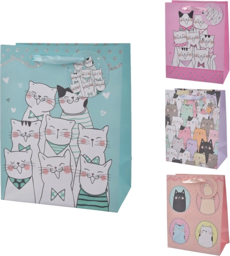 Bolsa de regalo CAT 18 × 10 × 23 cm (mix de 4 motivos)