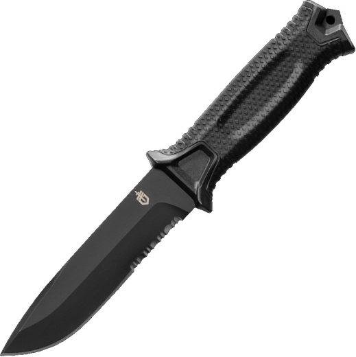Gerber StrongArm negro cuchillo outdoor con hoja parcialmente dentada 12,7 cm