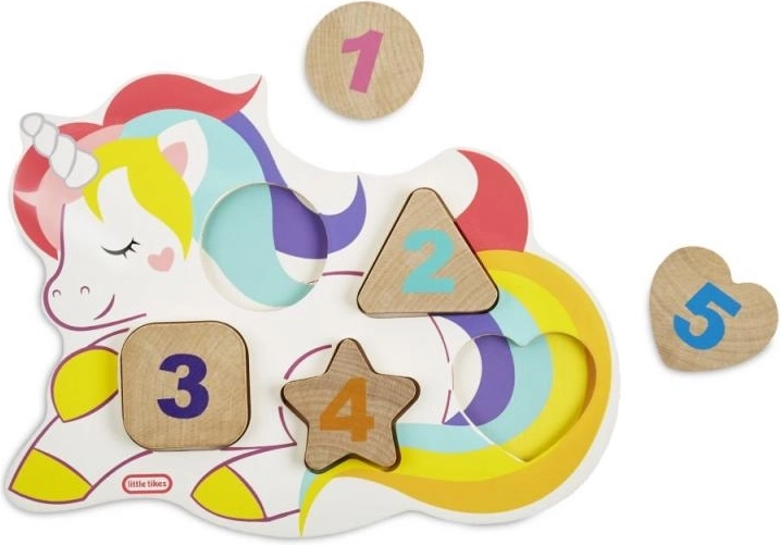 Little Tikes Puzle de madera con números - Unicornio, Dinosaurio, Llama