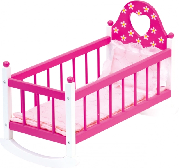 Bino Cuna con ropa de cama rosa