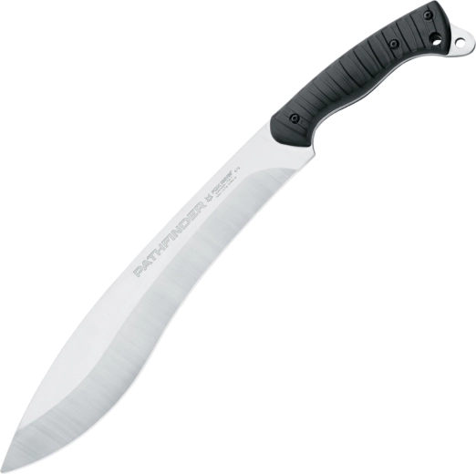 Cuchillo de naturaleza FOX KNIVES Pathfinder 35 cm, negro, FRN + goma, funda de cuero