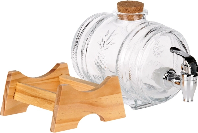 Elegante forma de barril de vidrio resistente
