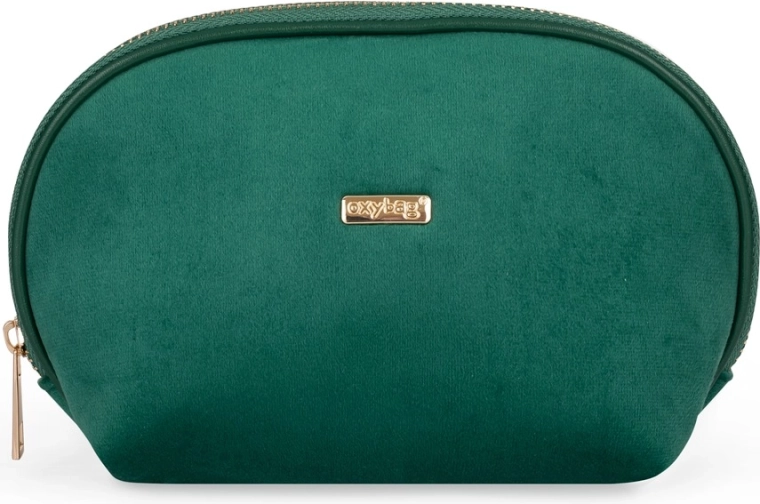 Neceser cosmético de viaje redondo Plus Velvet verde
