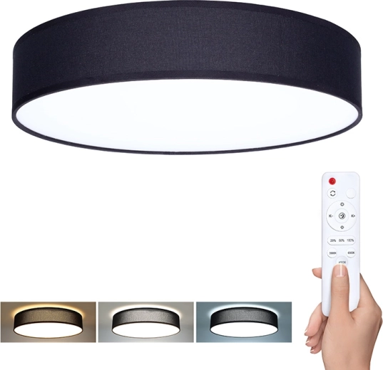 Lámpara LED de techo y pared Solight Penley con mando a distancia, 48 W, 47 cm, negra