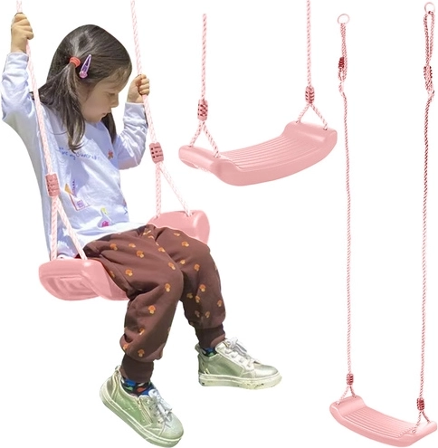 Columpio infantil de plástico para jardín y hogar – rosa