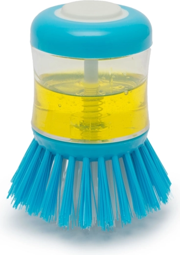 Cepillo para lavar platos con dispensador de detergente – azul