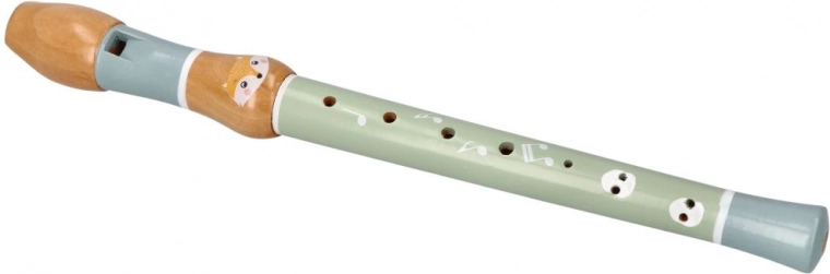 Flauta de madera con motivo de zorro