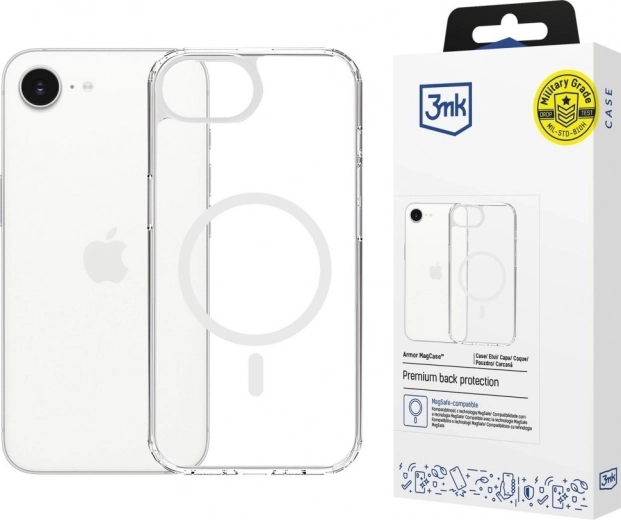 Funda magnética transparente Armor MagCase para iPhone 16e con MagSafe