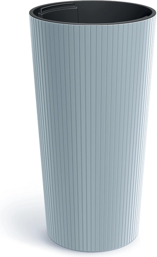 Maceta Lamia Slim 30 cm gris claro con inserto interior
