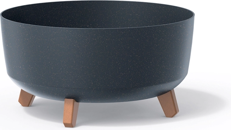 Maceta Gracia Low Eco Wood 38 cm – antracita