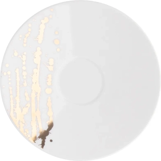 Platillo Splendor 16 cm blanco con decoración dorada