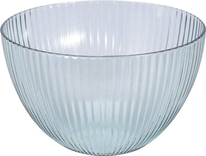 Cuenco de plástico con rayas de 14 cm, transparente