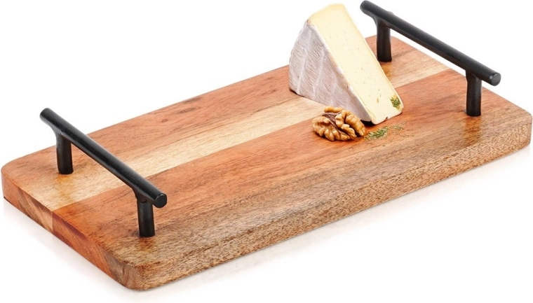 Bandeja de servicio de madera con asas 30 × 15,5 cm