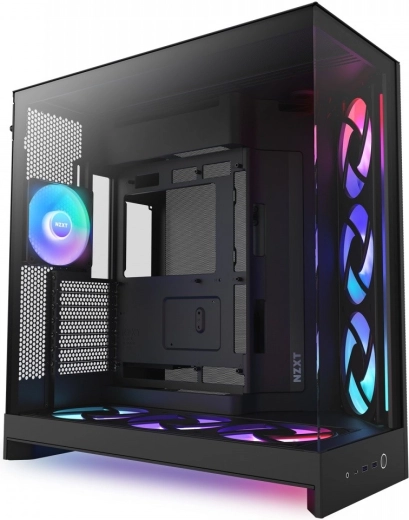 NZXT H9 Flow RGB+ caja Mid-Tower con ventana, negra