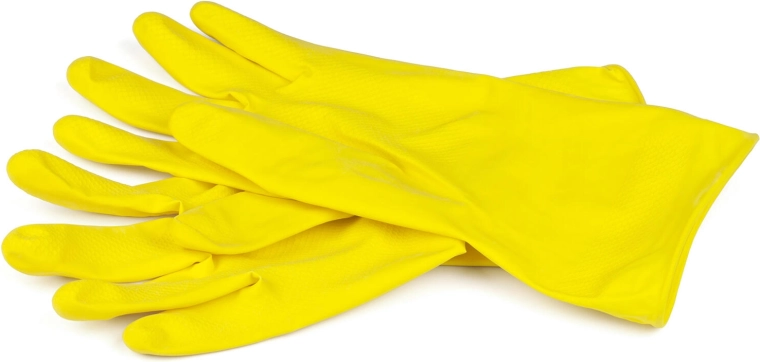 Guantes de limpieza de látex amarillos – talla S