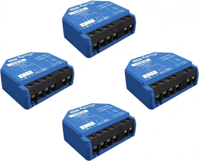 Controlador Shelly 1 Gen3 WiFi/Bluetooth, set de 4 piezas