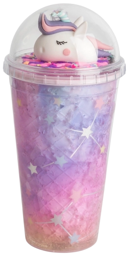 Vaso infantil con tapa y pajita Unicornio 480 ml