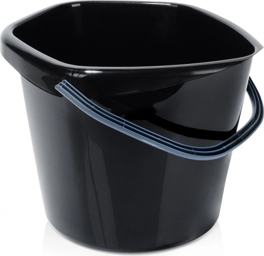 Cubo de plástico negro de 10 l