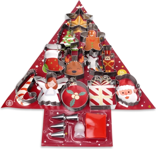 Set de cortadores de acero inoxidable para galletas, 17 piezas