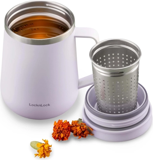 Taza térmica Metro para té 400 ml con infusor, morada