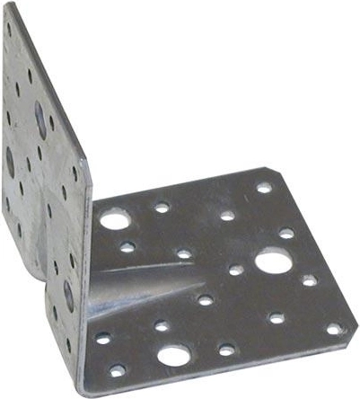 Escuadra de acero con nervadura prensada 90 × 130 × 130 mm para anclaje pesado