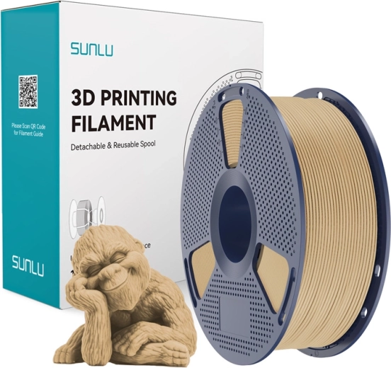 Filamento Sunlu Wood pro para impresión 3D arce
